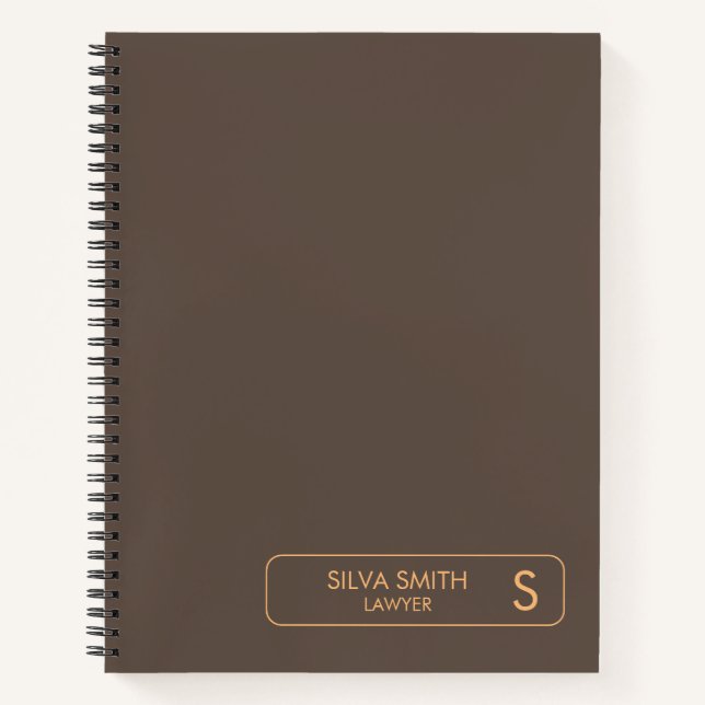 Berufliches modernes Monogramm Notizbuch (Vorderseite)