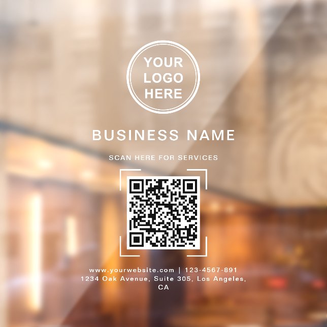 Berufliches, modernes QR-Logo Fensteraufkleber (Blatt 2)