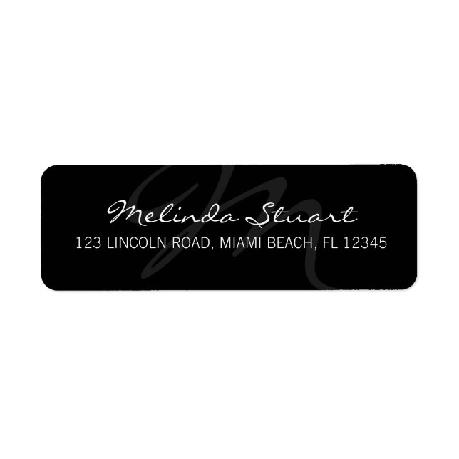 Berufliches, modernes Schwarzes Monogramm (Vorne)