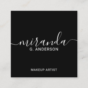 Berufliches, modernes Script Black Quadratische Visitenkarte
