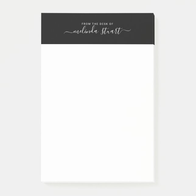 Berufliches, modernes Script schwarz und weiß Post-it Klebezettel (Vorderseite)