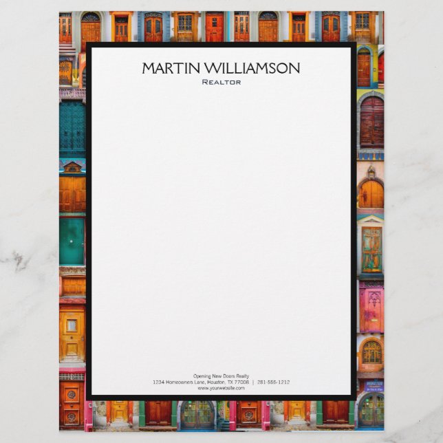 Berufliches modernes Tür-wirkliches Anwesen-neues Briefbogen (Vorderseite)