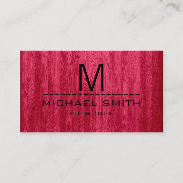Berufliches Monogramm aus Rotholz #2 Visitenkarte (Vorderseite)