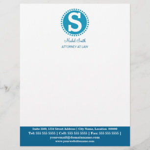 Berufliches Monogramm Blau Briefkopf