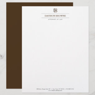 Berufliches Monogramm braun auf weißem Letterhead Briefbogen