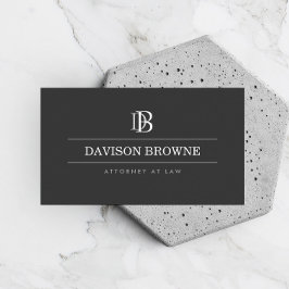 Berufliches Monogramm Dunkelgrau Visitenkarte