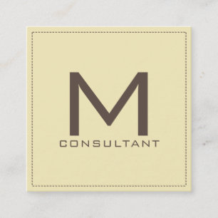 Berufliches Monogramm Elegant Moderner Blond Quadratische Visitenkarte