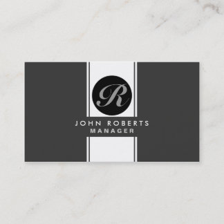 Berufliches Monogramm Elegant Modernes Schwarz Visitenkarte
