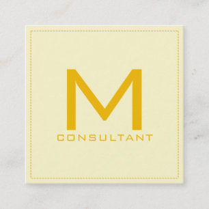 Berufliches Monogramm Elegante Moderne Creme Quadratische Visitenkarte