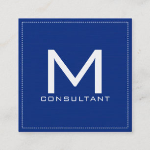 Berufliches Monogramm Elegante Moderne Marine Quadratische Visitenkarte
