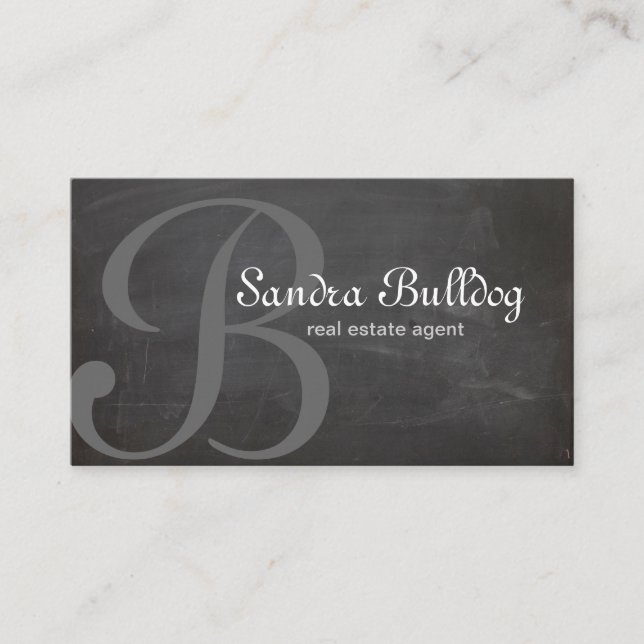 Berufliches Monogramm-elegante wirkliche Visitenkarte (Vorderseite)