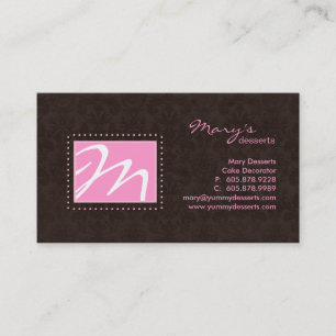 Berufliches Monogramm-Geschäfts-Karten-Rosa Brown Visitenkarte
