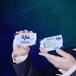 Berufliches Monogramm-Logo für blaue Reinigungsdie Visitenkarte