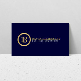 Berufliches Monogramm-Logo in Imitaten Gold Navy B Visitenkarte