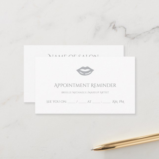 Berufliches MUA Makeup Artist Besichtigung der Alp Terminkarte (Vorderseite/Rückseite Beispiel)