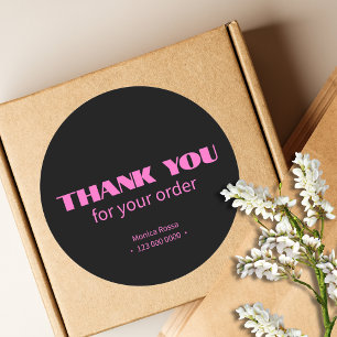 Berufliches Neonrosa Schwarz Runder Aufkleber