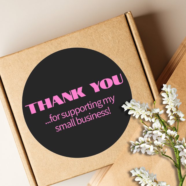 Berufliches Neonrosa Schwarz Runder Aufkleber (Von Creator hochgeladen)