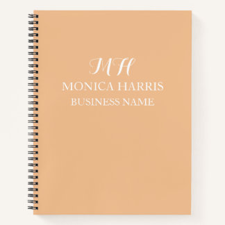 Berufliches Orange Monogram Erstgeschäft Notizbuch
