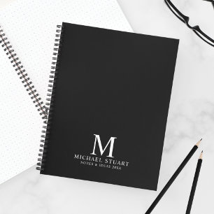 Berufliches Personalisiertes Monogramm und Name Notizbuch
