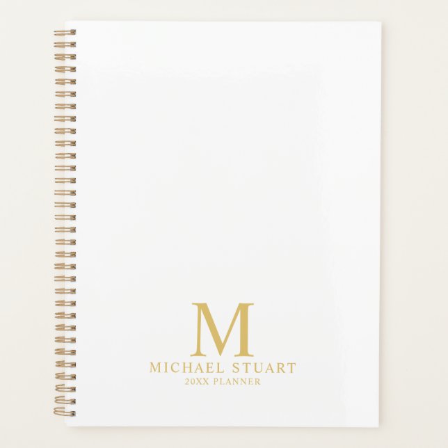 Berufliches Personalisiertes Monogramm und Name Planer (Vorderseite)