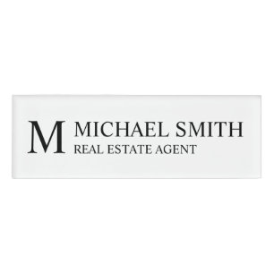 Berufliches Personalisiertes Monogramm und Name-Ta Namenschild