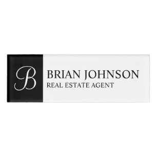 Berufliches Personalisiertes Monogramm und Name-Ta Namenschild