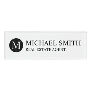 Berufliches Personalisiertes Monogramm und Name-Ta Namenschild