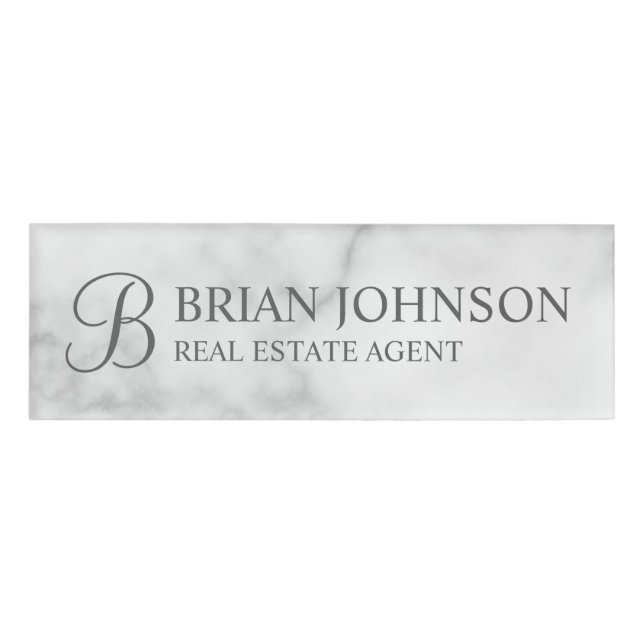 Berufliches Personalisiertes Monogramm und Name-Ta Namenschild (Vorderseite)