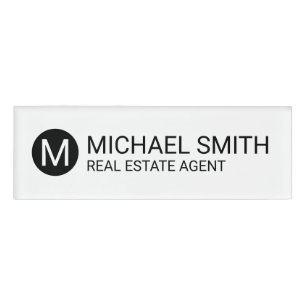 Berufliches Personalisiertes Monogramm und Name-Ta Namenschild
