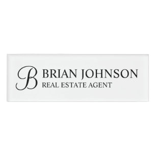 Berufliches Personalisiertes Monogramm und Name-Ta Namenschild