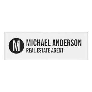 Berufliches Personalisiertes Monogramm und Name-Ta Namenschild