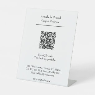Berufliches Portfolio Personalisiert Moderner QR-C Sockelschild