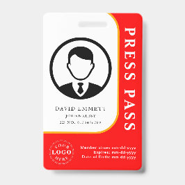 Berufliches Press Abzeichen - Foto- und Barcode-De Ausweis