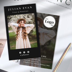 Berufliches Profil Foto Schwarze Fotografie Visitenkarte