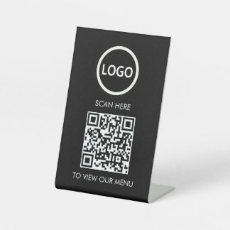 Berufliches QR-Code-Menü, kontaktlose Logos, moder Sockelschild