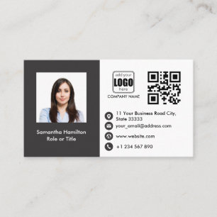 Berufliches QRCode-Foto grau Visitenkarte