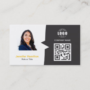 Berufliches QRCode-Foto Graugelb Visitenkarte
