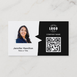 Berufliches QRCode-Foto Schwarz & Weiß Visitenkarte