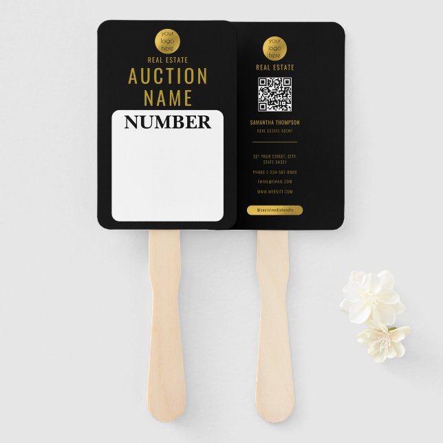Berufliches Real Anwesen House Bid Auktionspaddel Fächer (Vorne und Hinten)