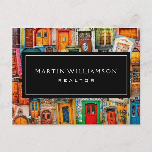 Berufliches Real Anwesen Moderne klassische Türen  Postkarte (Vorderseite)