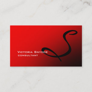 Berufliches Rot-Schwarz-Monogramm Visitenkarte