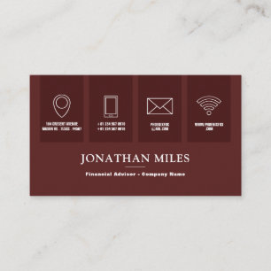Berufliches rotes und weißes Icon Business Card Begleitkarte