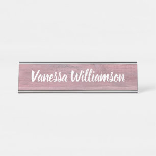 Berufliches rustikales hölzernes schreibtischnamensplakette