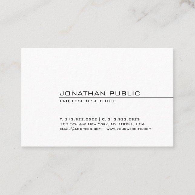 Berufliches sauberes Design Cool Modernes Elegante Visitenkarte (Vorderseite)