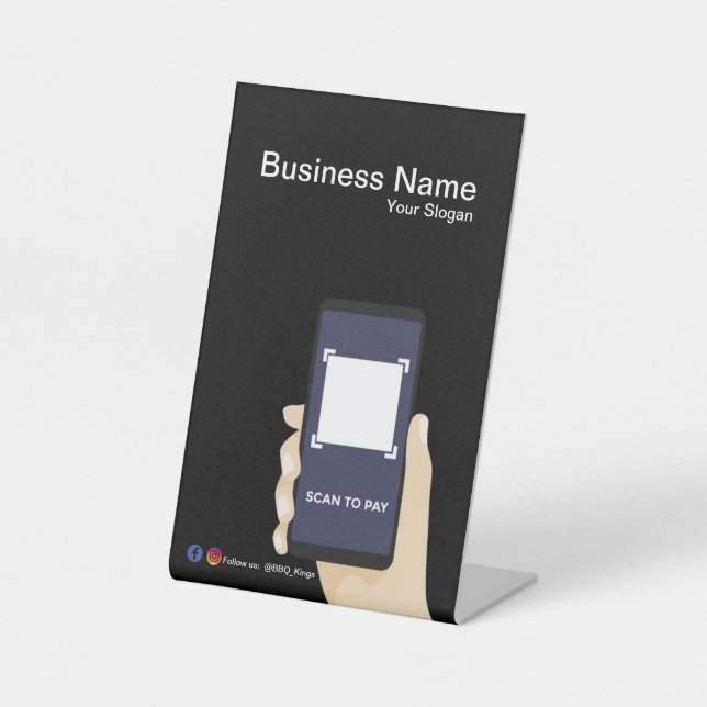 Berufliches Schild für das Schild "Pedestal" QR Co (Vorderseite)