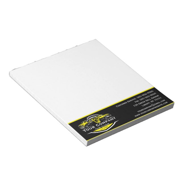 Berufliches Schleppunternehmen, Abschleppdienst Notizblock (angewinkelt)