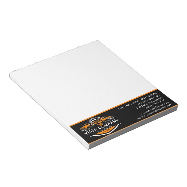 Berufliches Schleppunternehmen, Abschleppdienst Notizblock (angewinkelt)