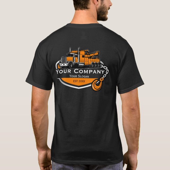 Berufliches Schleppunternehmen, Abschleppdienst T-Shirt (Rückseite)