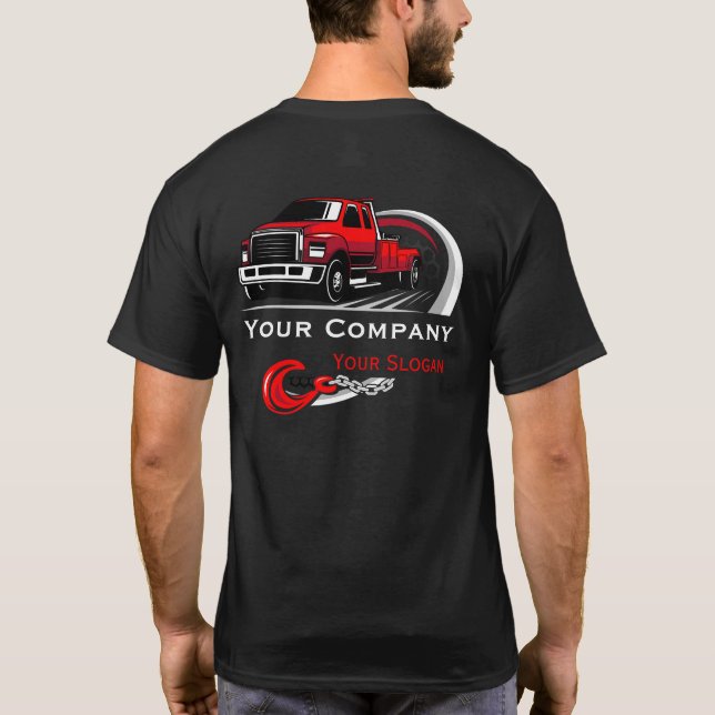 Berufliches Schleppunternehmen, Abschleppdienst T-Shirt (Rückseite)