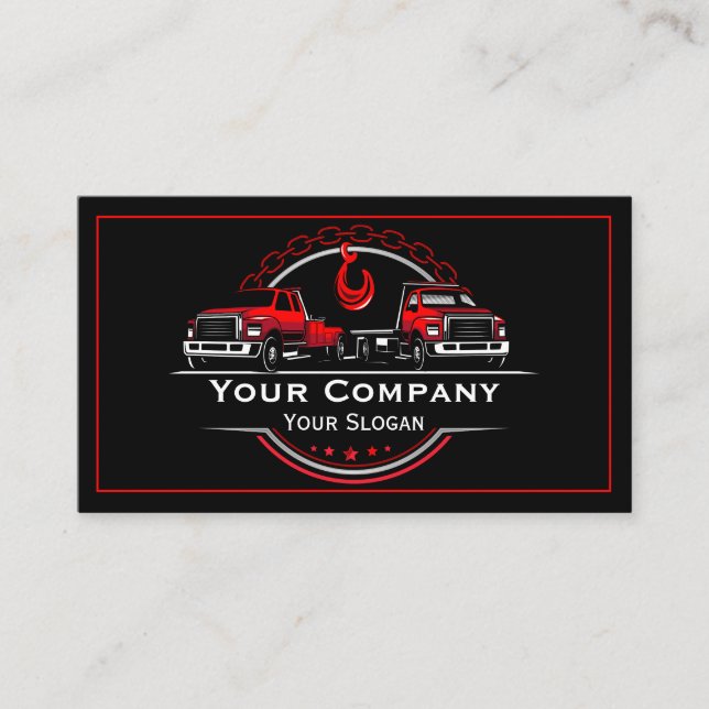 Berufliches Schleppunternehmen, Abschleppdienst Visitenkarte (Vorderseite)